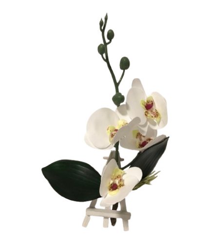 30 cm fehér gumi orchidea