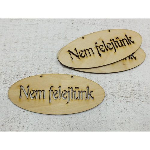 Natúr fa -  "Nem felejtünk" ovál áttört tábla 14x6cm 3db/csomag