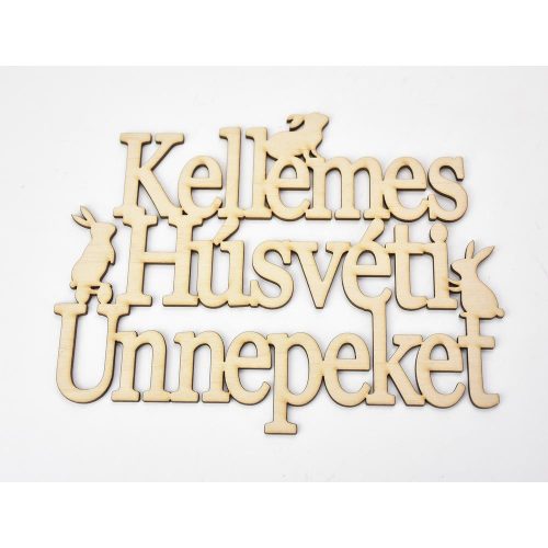 Natúr fa - "Kellemes Húsvéti Ünnepeket" felirat koszorúra 16x20cm