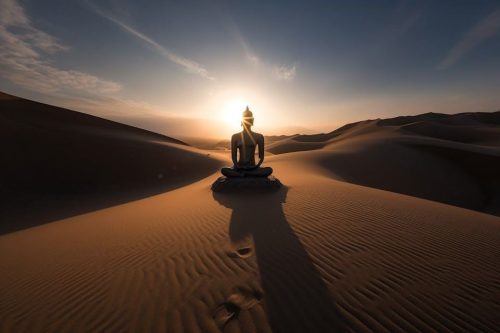 Buddha sivatagban vászonkép