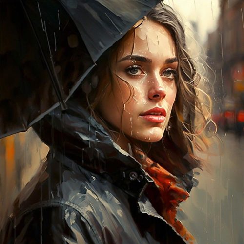 Nő az esőben váaszonkép