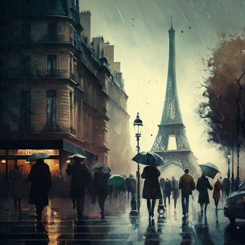 Párizs esőben vászonkép
