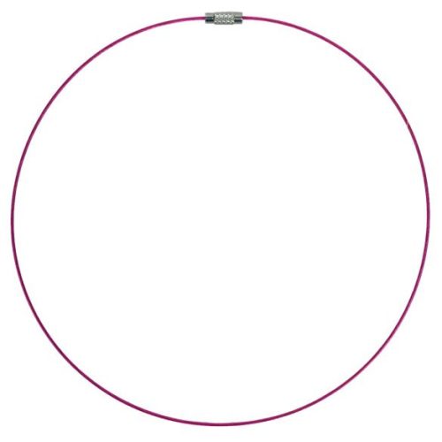 Acél nyaklánc alap, pink, 1 mm, 14,5 cm