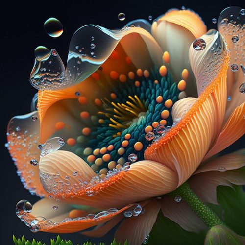 Virág vizcseppel vászonkép
