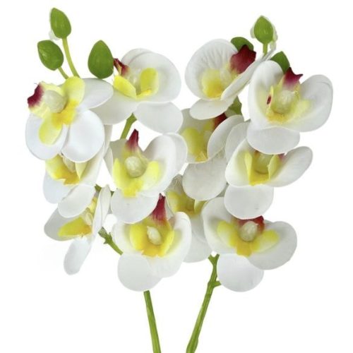 Orchidea ág, fehér, 31 cm