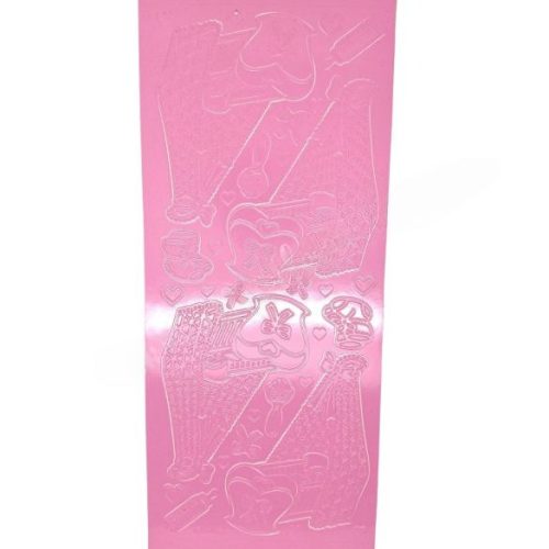 Kontúrmatrica, babaváró, rózsaszín, 10x23 cm