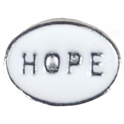 Mini charm, hope, fehér, 9 mm