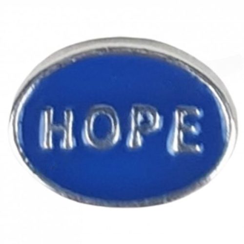 Mini charm, hope, sötétkék, 9 mm