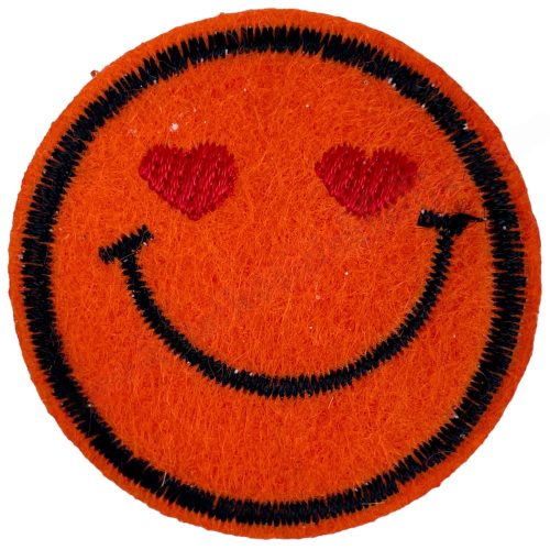 Vasalható matrica, smiley, narancssárga, 4,5 cm